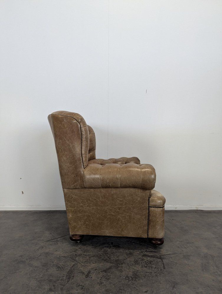 Windsor Club Chair In Leather photo for sale