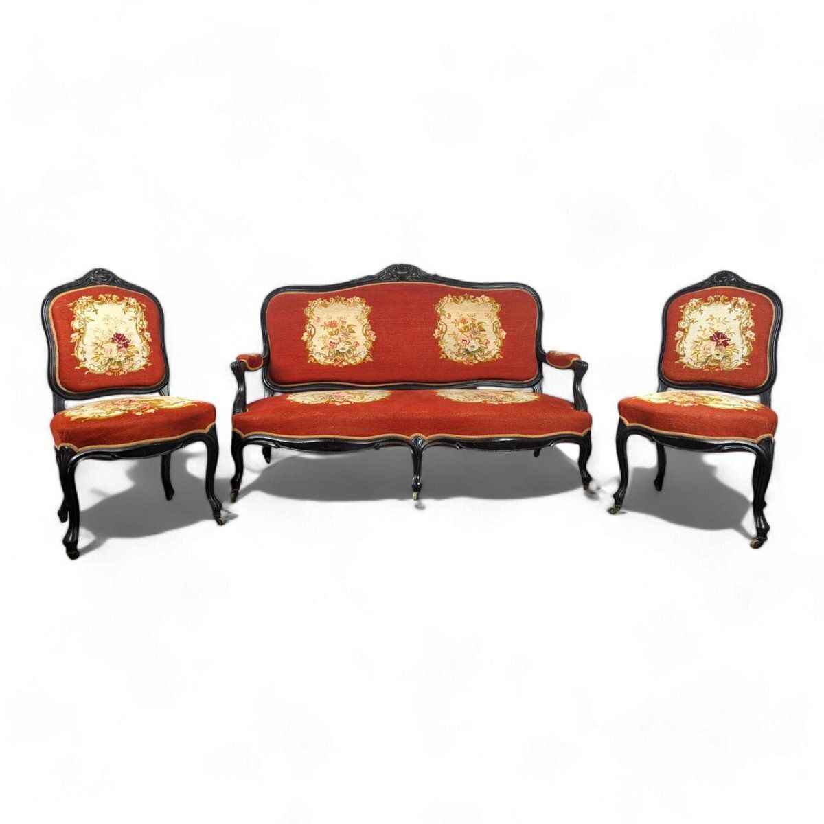 Napoleon III Noici Wooden Living Room, Set Of 3