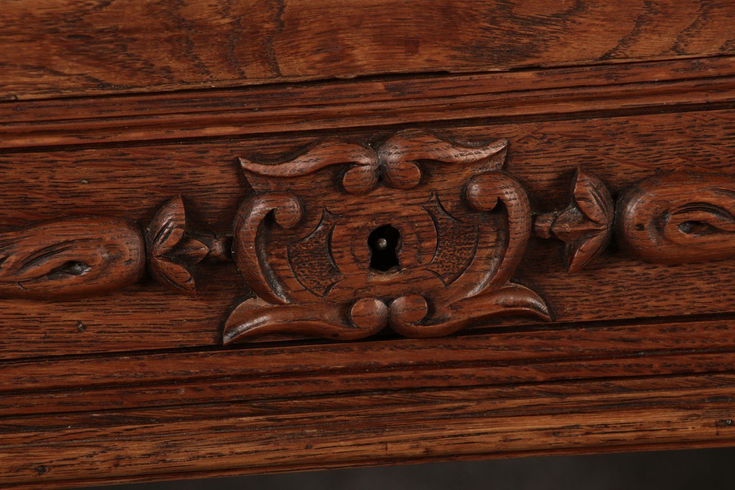 Antique Secretary Desk With Carved Oak, 1881 photo 2196.0