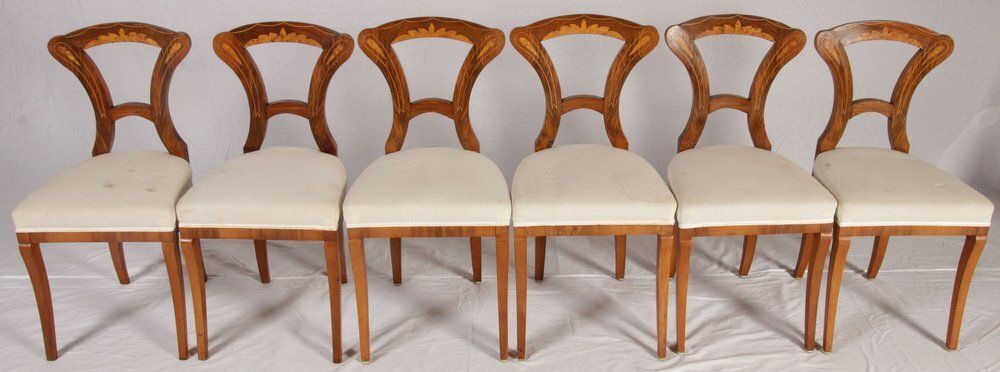 Antique Biedermeier Chairs, Vienna, Austria, 1820s 1830s, Set Of 6 photo vintage