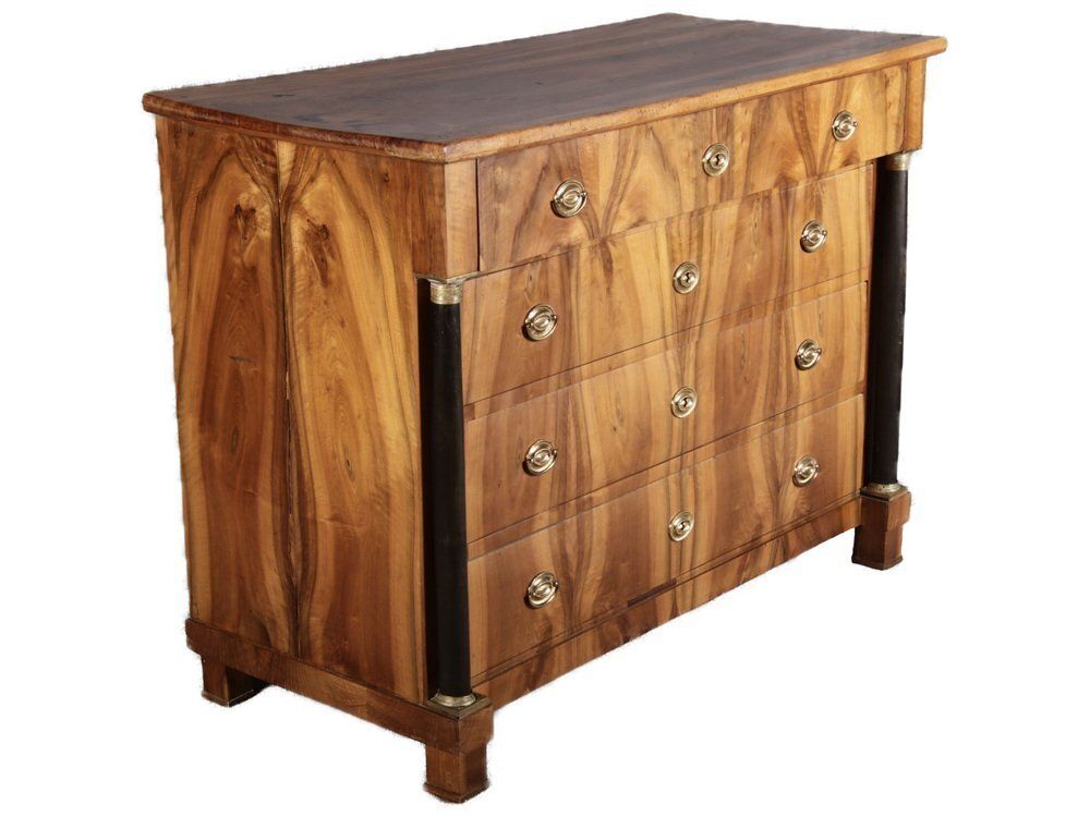 Antique Empire Writing Chest Of Drawers In Walnut, 1810s photo furniture