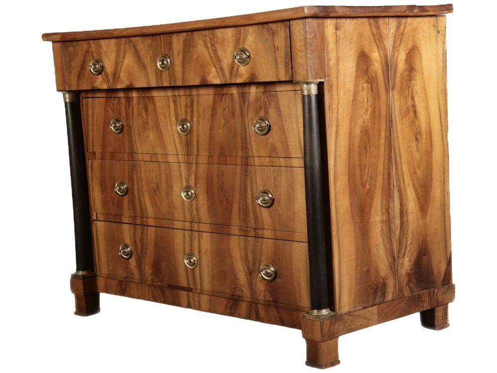 Antique Empire Writing Chest Of Drawers In Walnut, 1810s photo for sale