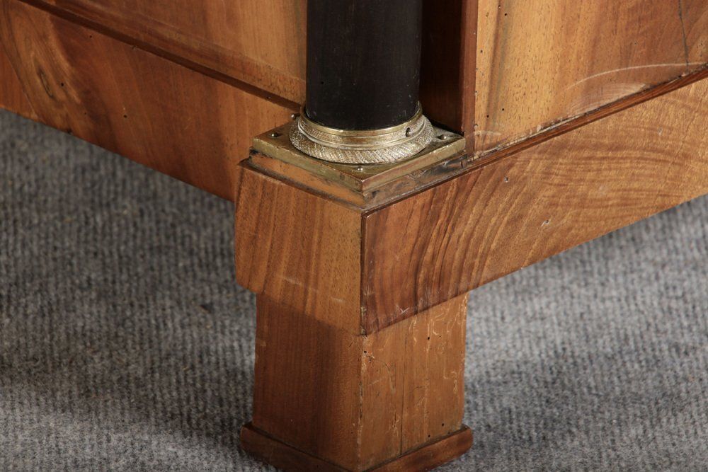 photo vintage Antique Empire Writing Chest Of Drawers In Walnut, 1810s
