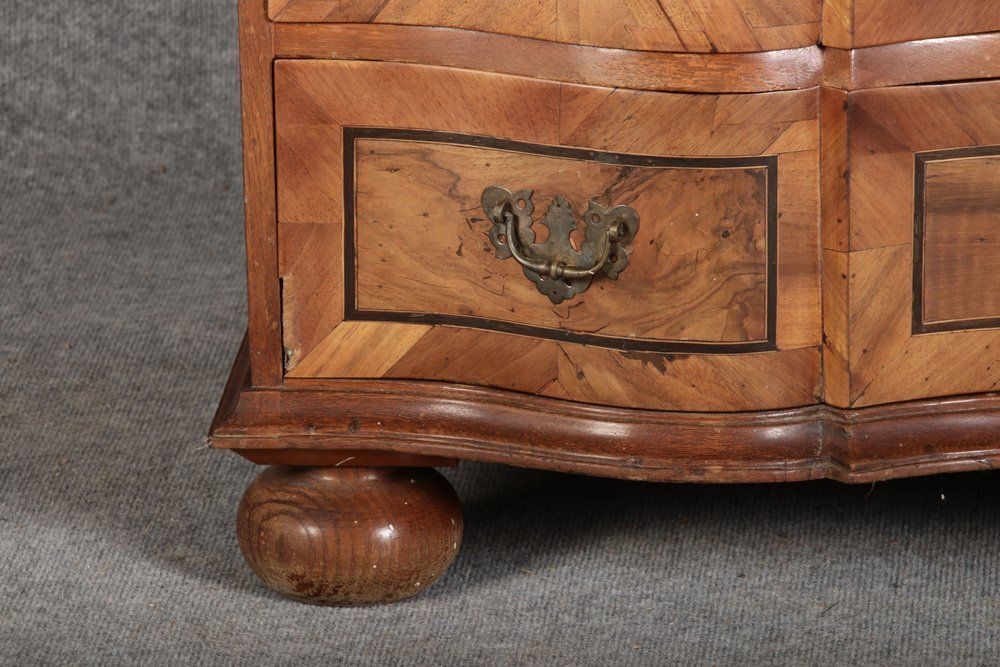 photo for sale Antique 18th Century Baroque Tabernacle Secretary In Oak With Walnut Veneer, 1730s
