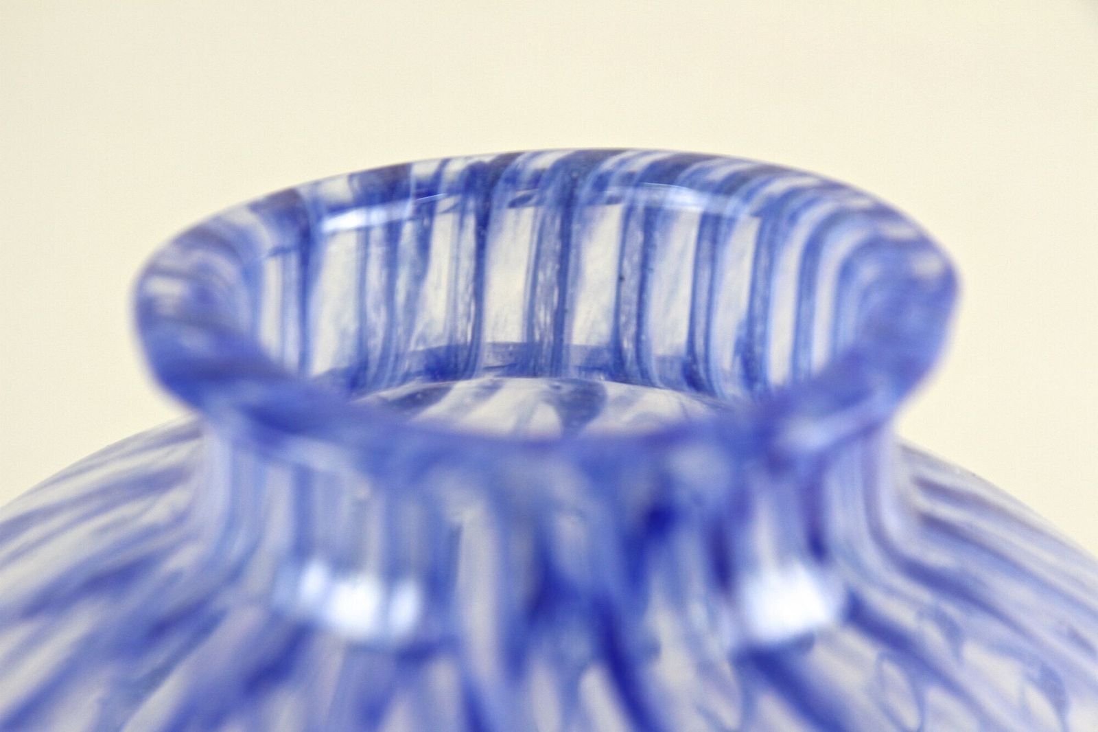 20th Century Blue Murano Glass Ball Vase, Mid Century Modern, Italy Ca. 1970 photo 535.0