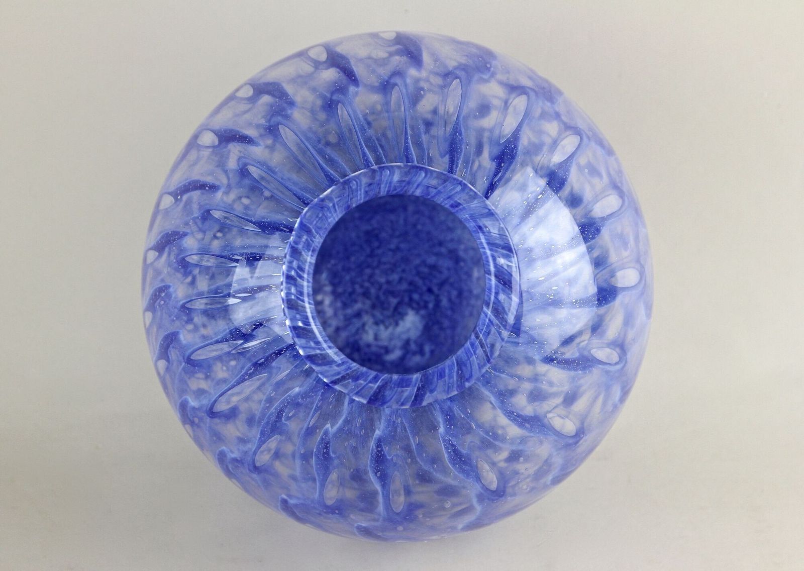 photo buy 20th Century Blue Murano Glass Ball Vase, Mid Century Modern, Italy Ca. 1970