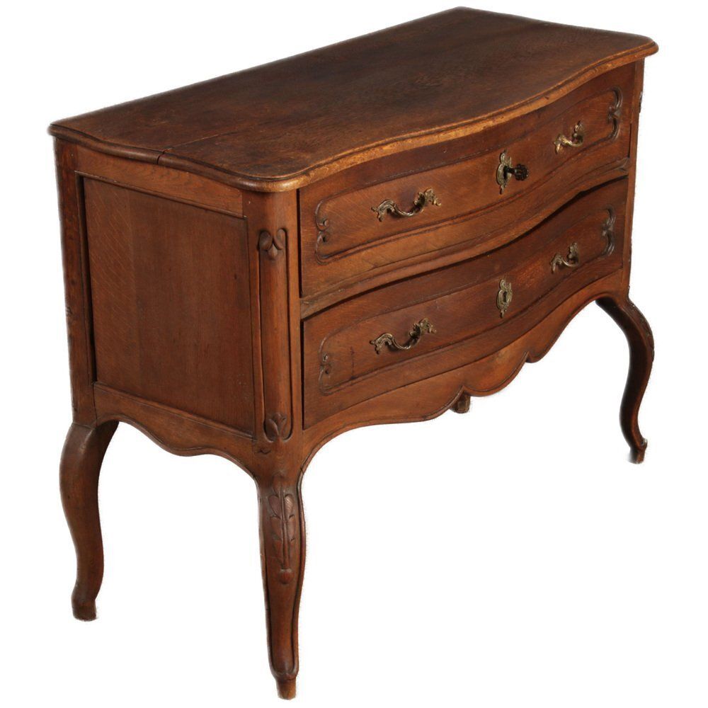 Antique Rococo Chest Of Drawers In Oak, 1800 photo furniture