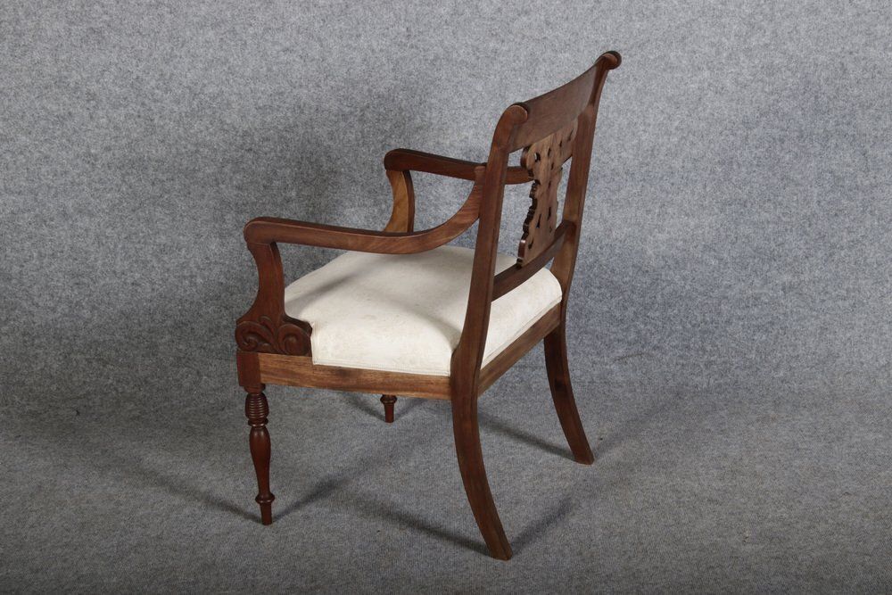 540.0 Antique English Regency Biedermeier Armchair In Mahogany, 1840 photo