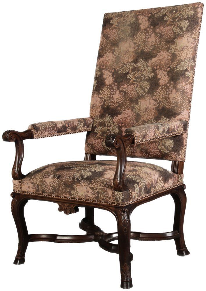 Antique Baroque Chair With Carving, 1880 photo for sale