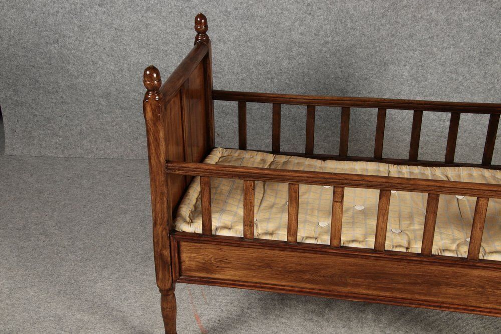 19th Century Biedermeier Walnut Childrens Bed Doll Bed, 1830s photo vinterior