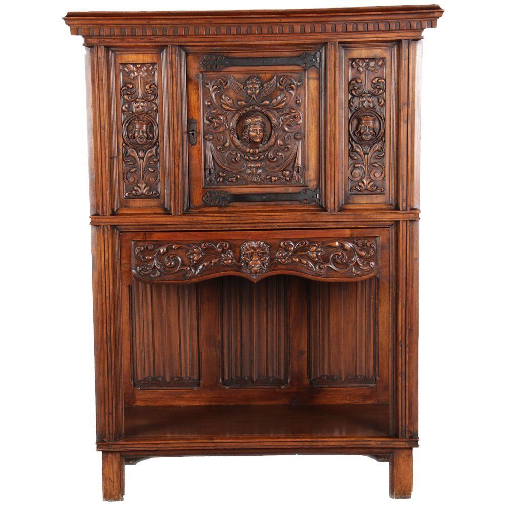 Antique Historicism Cabinet With Lions, 1900s