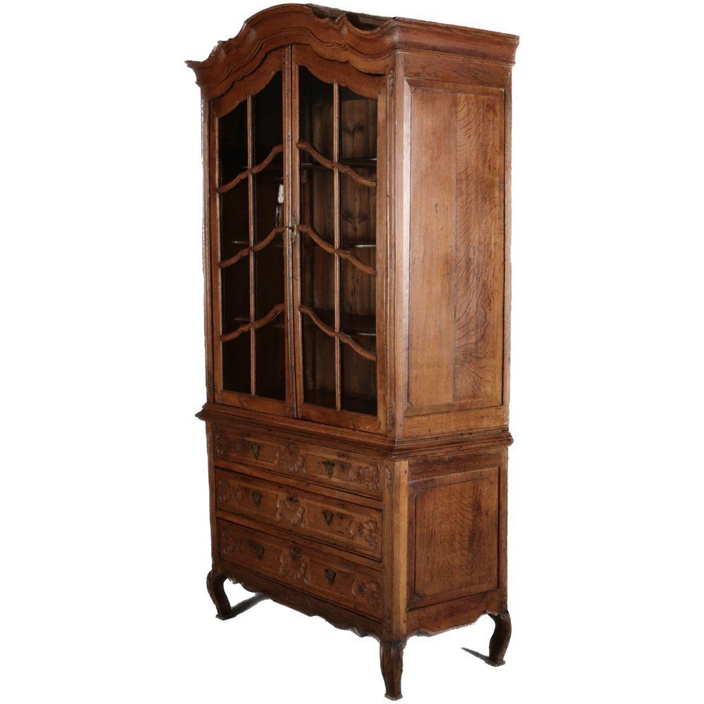 Baroque Showcase In Oak With Rocilla Carvings, 1760s photo for sale