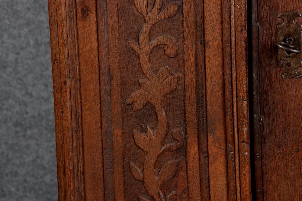 Small Baroque 1 Door Cabinet In Oak, 18th Century photo vintage