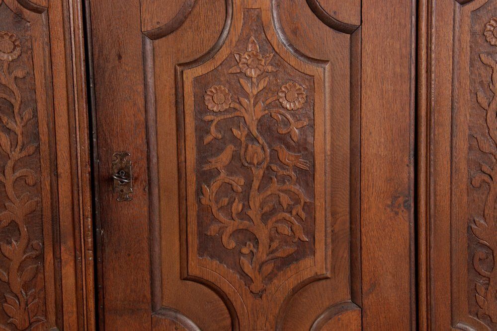 photo for sale Small Baroque 1 Door Cabinet In Oak, 18th Century