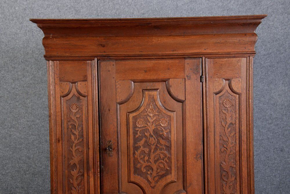 1752.0 Small Baroque 1 Door Cabinet In Oak, 18th Century photo