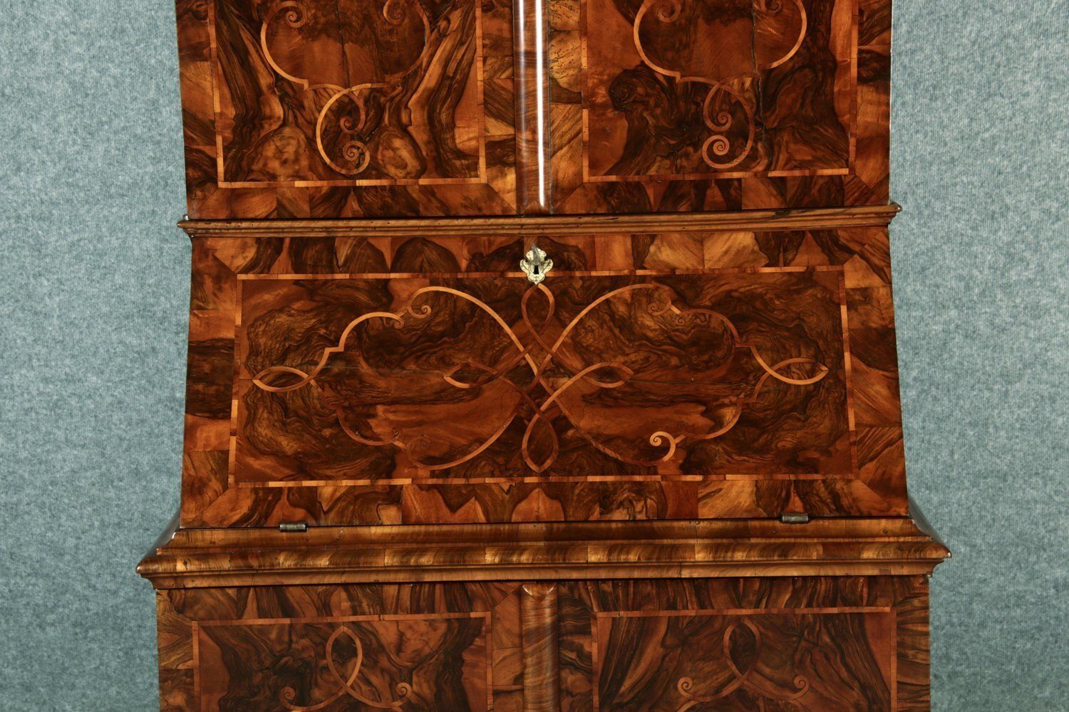 Baroque Secretary Walnut With Inlays, 1740s photo vinterior