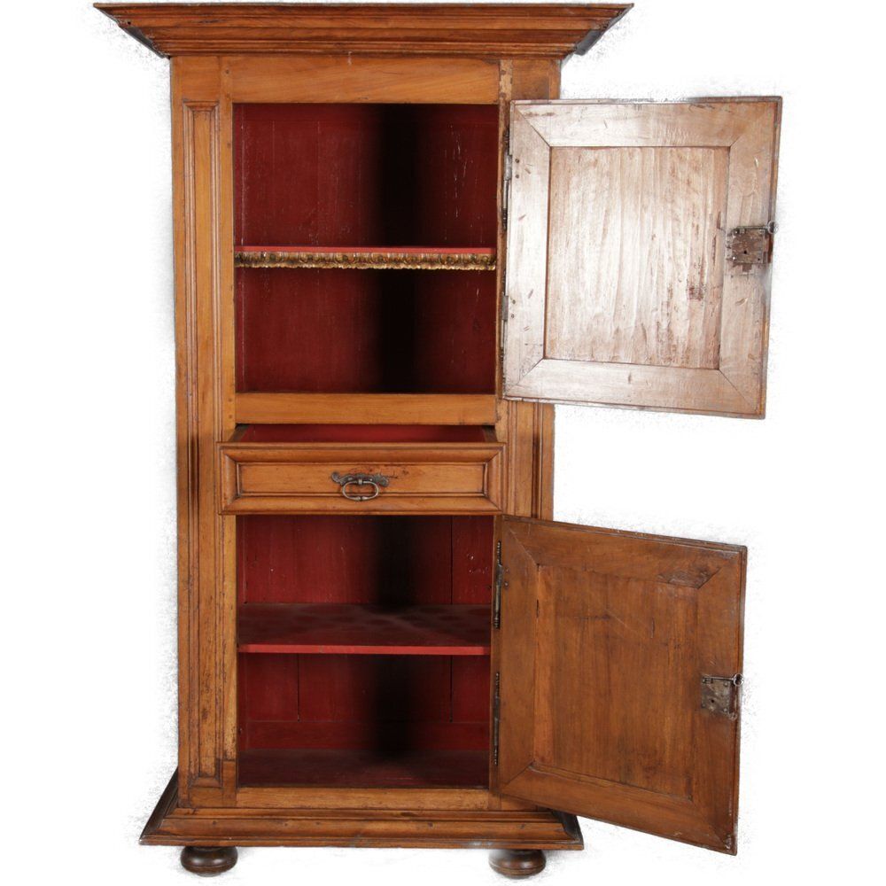 Baroque Narrow Cabinet In Walnut, France, 1700s photo Furniture
