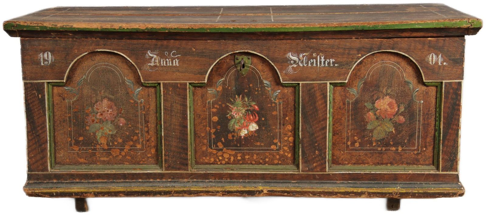 Antique Bevelled Softwood Chest, 1900