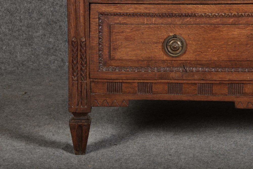 Furniture Baroque Chest Of Drawers In Oak, 1780s photo