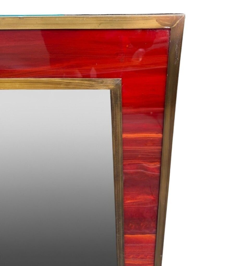 An Italian 1970s Faux Tortoiseshell And Brass Landscape Or Portrait Mirror photo buy
