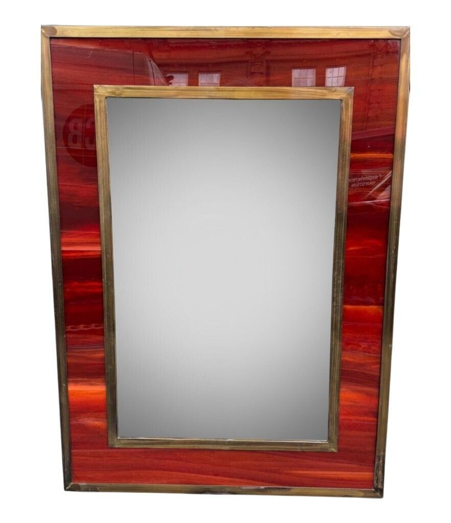 photo furniture An Italian 1970s Faux Tortoiseshell And Brass Landscape Or Portrait Mirror
