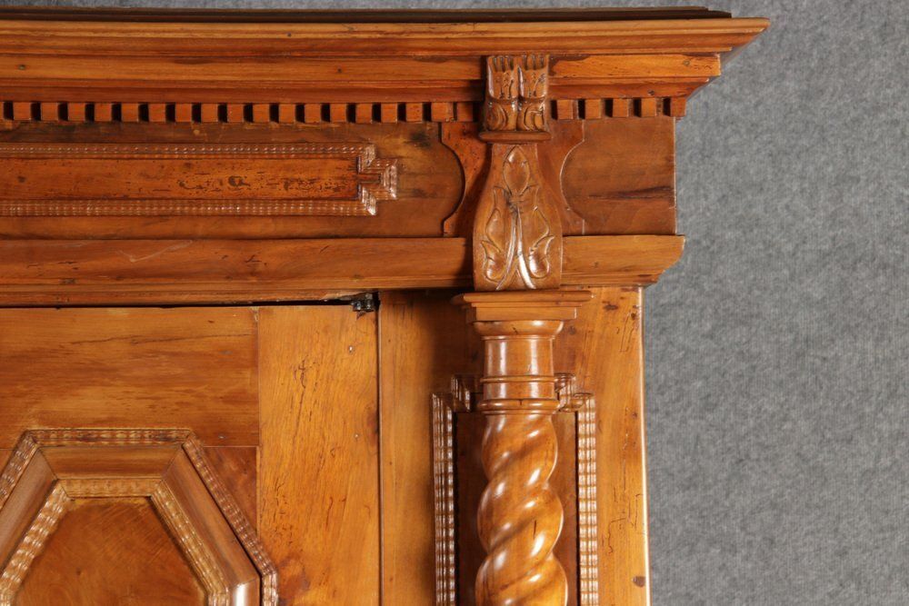 photo buy Antique Baroque Cabinet In Walnut With Corkscrew Columns, 1690