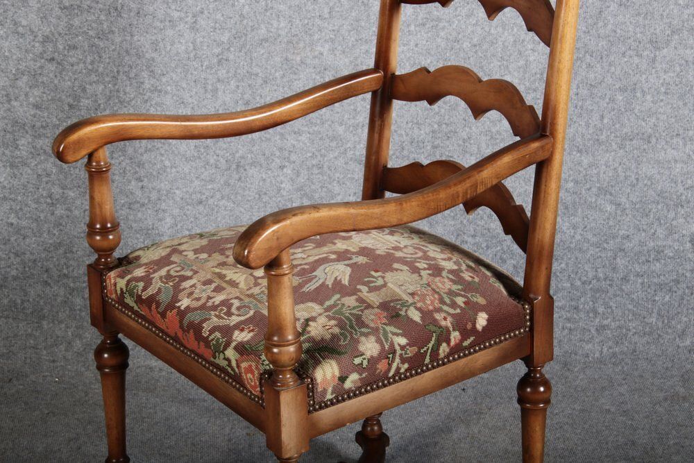 photo vinterior Vintage Baroque Style Armchair In Walnut, 1940