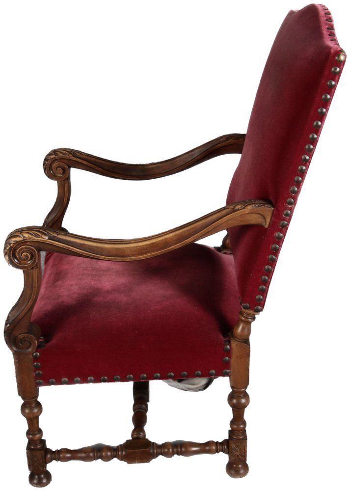 Antique Baroque Armchair In Walnut, 1880 photo furniture