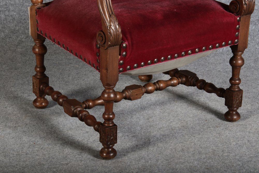 Antique Baroque Armchair In Walnut, 1880 photo 419.0