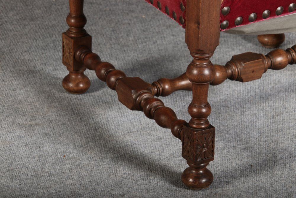 Antique Baroque Armchair In Walnut, 1880 photo vintage