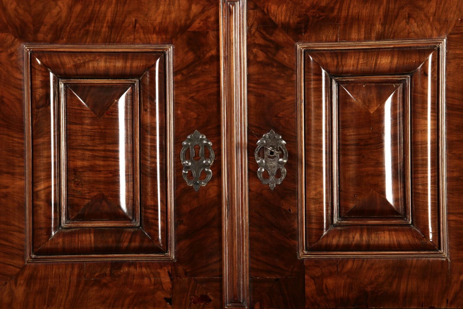 photo for sale Antique Baroque Wave Top Cabinet In Walnut, 1720