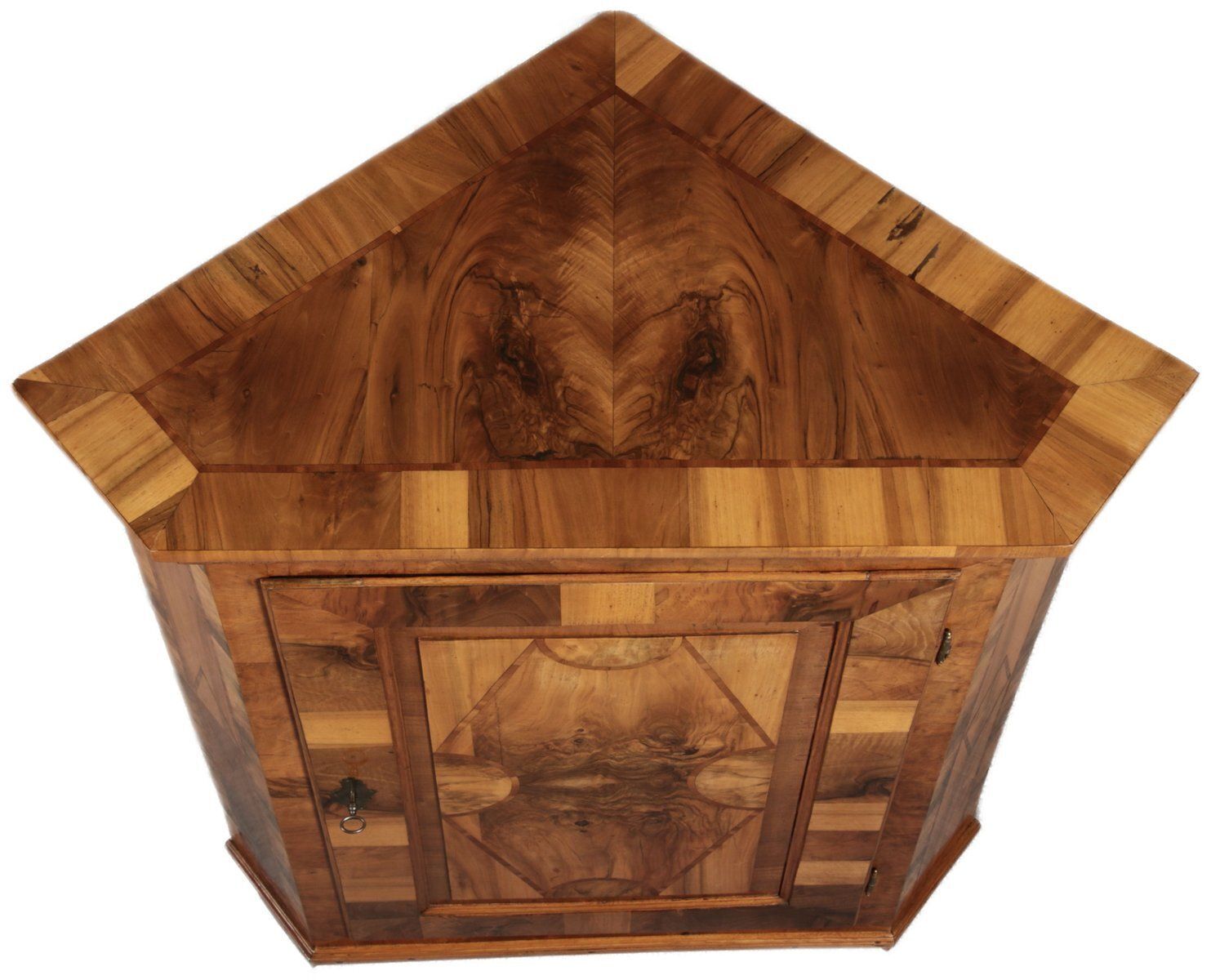 19 Century Baroque Corner Cabinet In Walnut Veneered, 1800s photo 2085.0