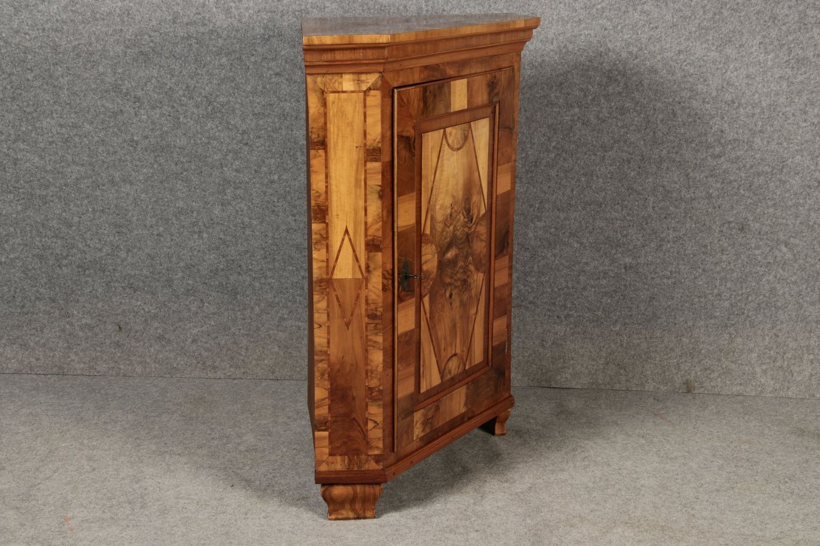 photo buy 19 Century Baroque Corner Cabinet In Walnut Veneered, 1800s