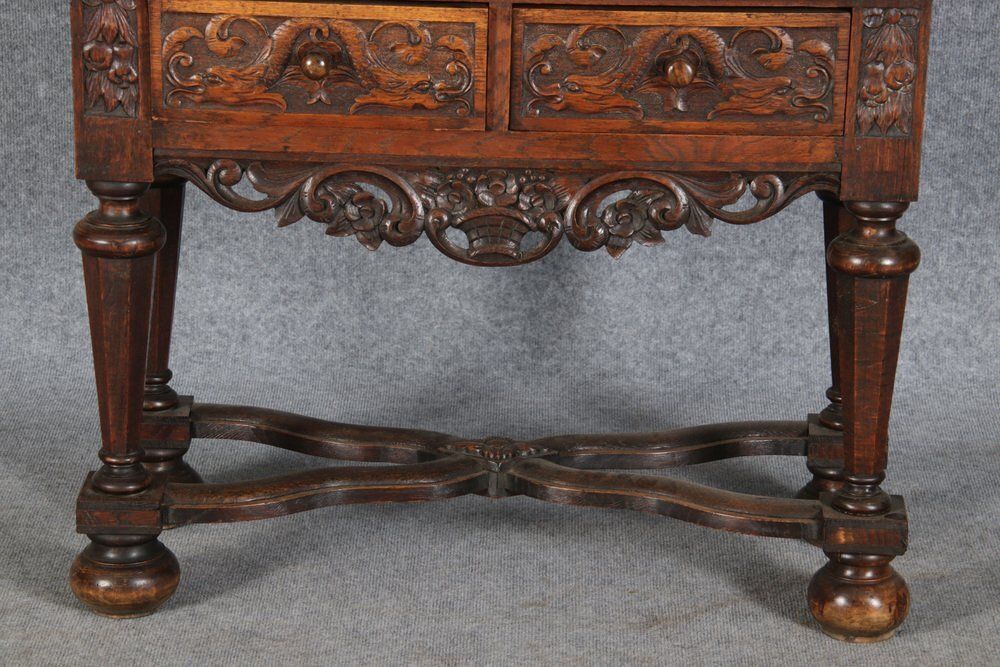 19 Century Baroque Showcase In Oak, 1800s photo vintage