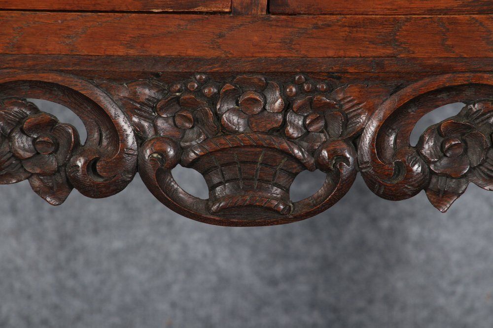 photo for sale 19 Century Baroque Showcase In Oak, 1800s