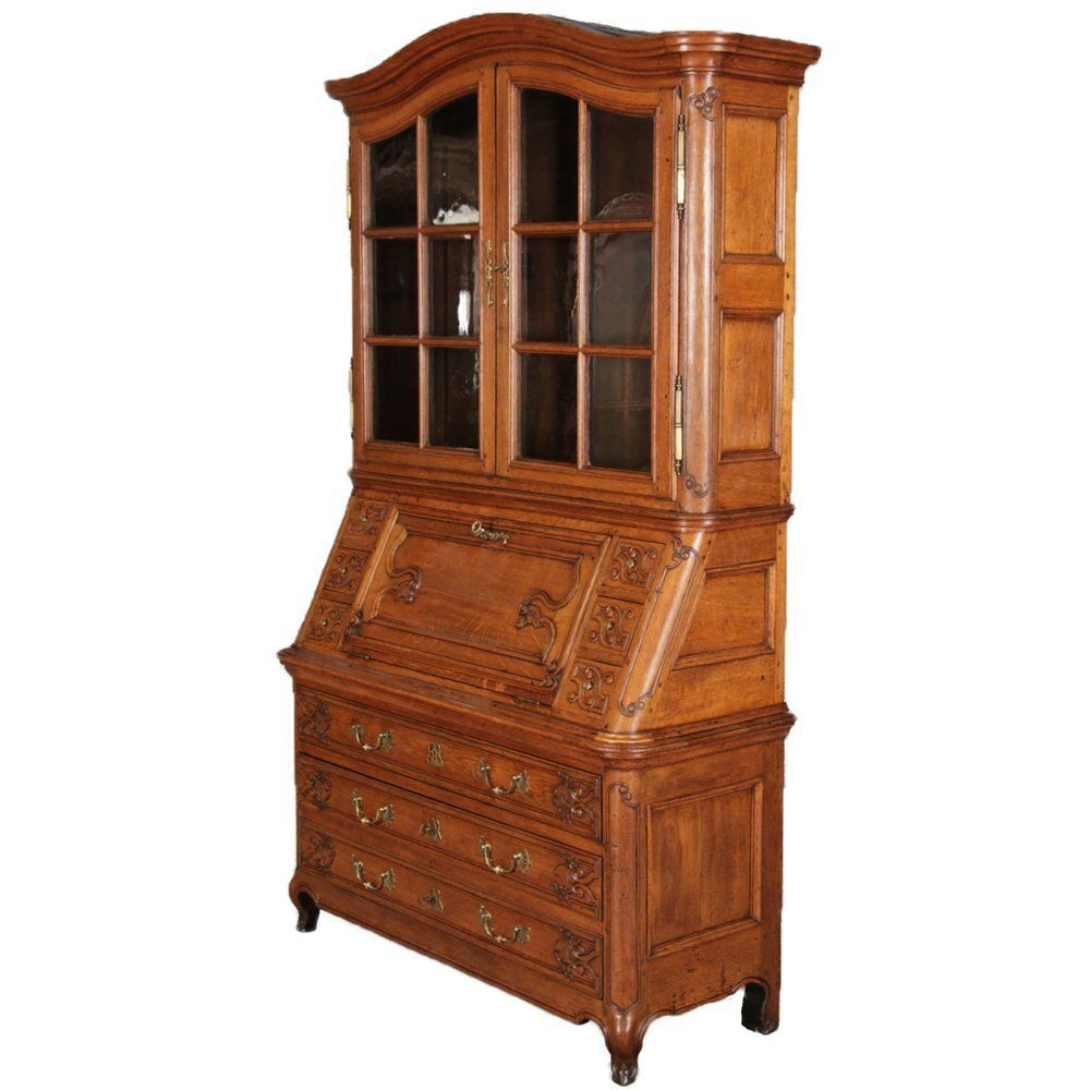 Baroque Showcase Secretaire In Oak, 1760s photo Furniture