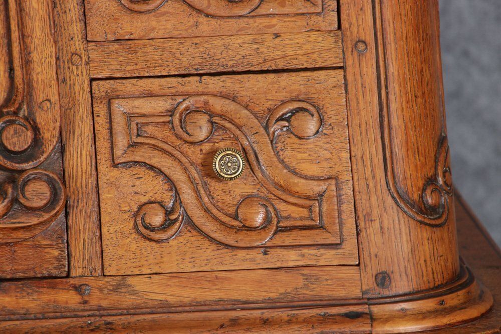 Furniture Baroque Showcase Secretaire In Oak, 1760s photo