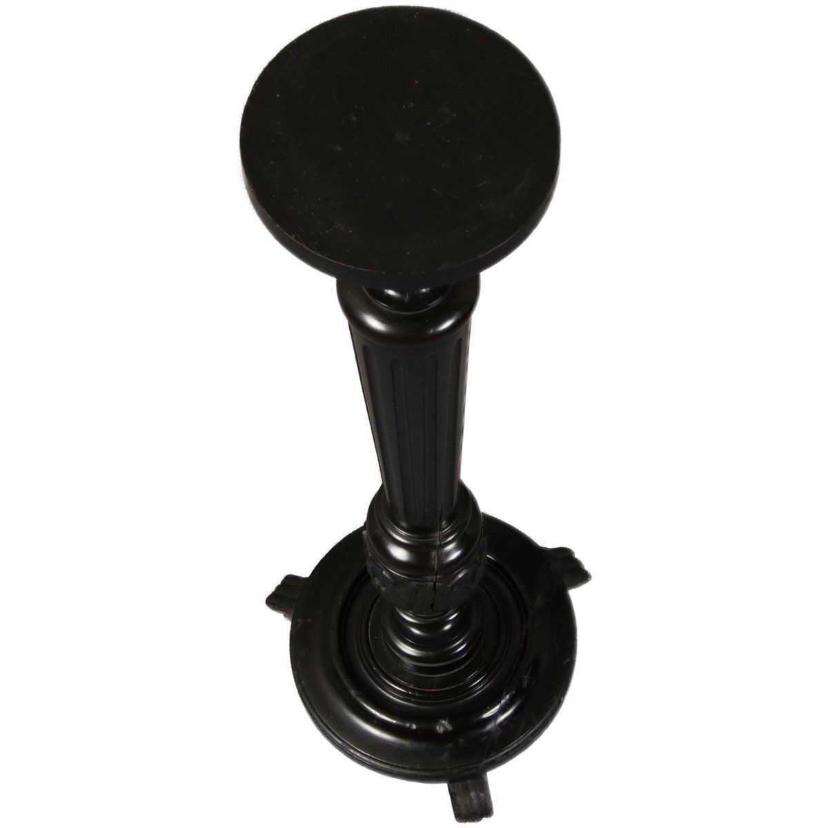 Antique Historicist Floral Column In Black, 1880 photo furniture