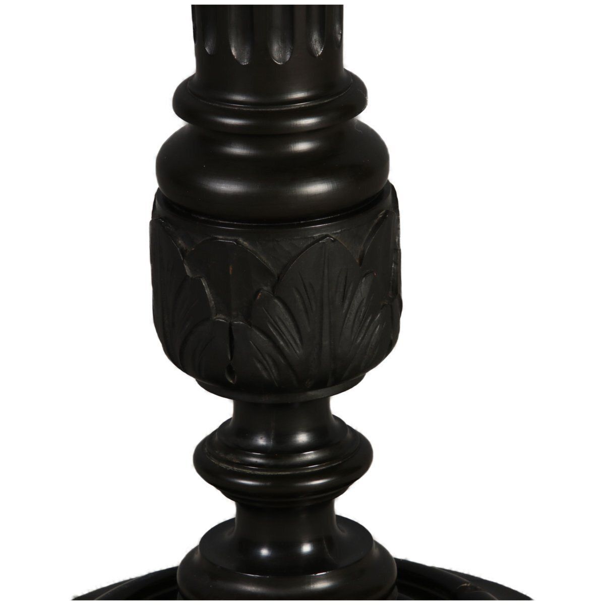 Antique Historicist Floral Column In Black, 1880 photo Home Decor