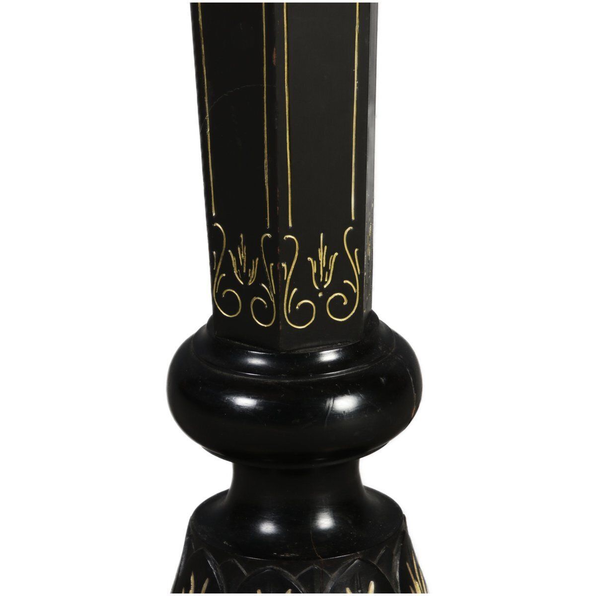 Antique Art Nouveau Floral Column In Black Gold, 1900 photo 1085.0