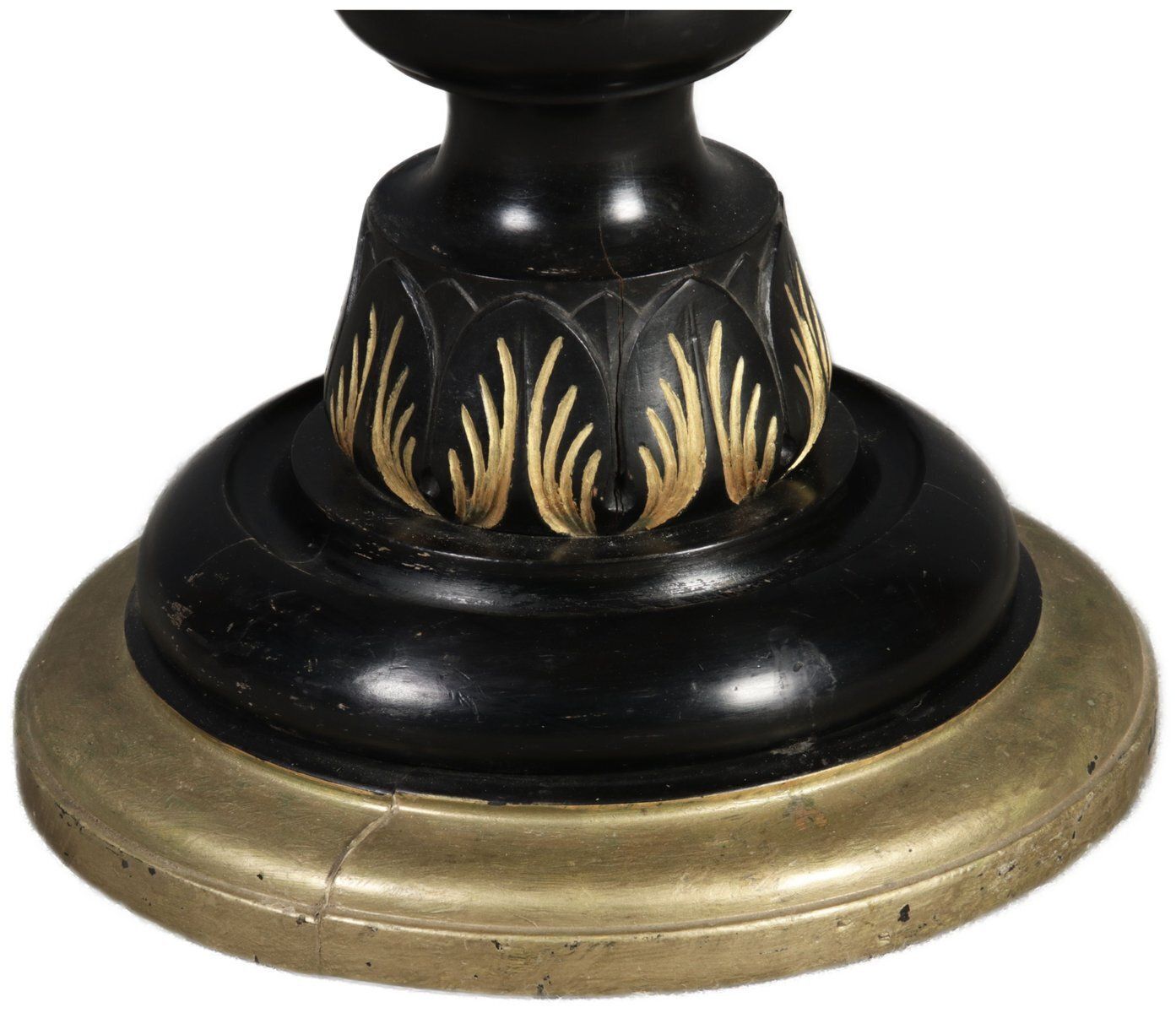 Antique Art Nouveau Floral Column In Black Gold, 1900 photo vintage