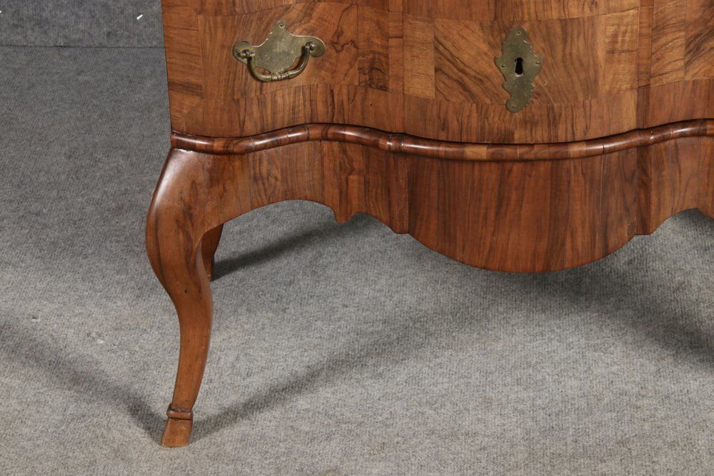 Small Baroque Chest Of Drawers In Walnut, 1750s photo vintage