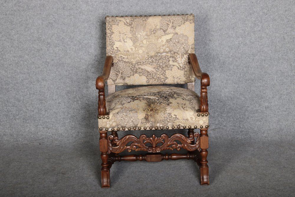 Antique Baroque Armchairs In Walnut, 1800, Set Of 3 photo 2752.0