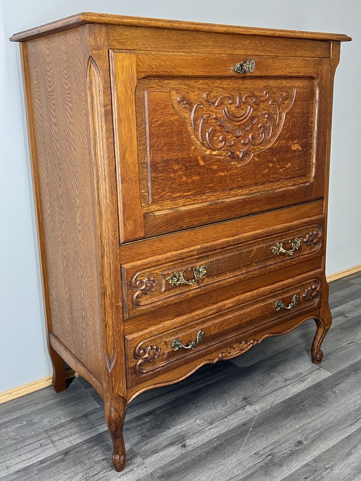 Cabinet Vintage French Louis XIV Style Sideboard Carved Cupboard Lot 4419 photo vintage