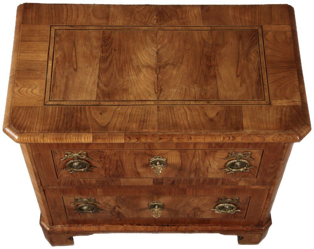 Small Baroque Chest Of Drawers In Ash Veneer, 1780s photo Furniture