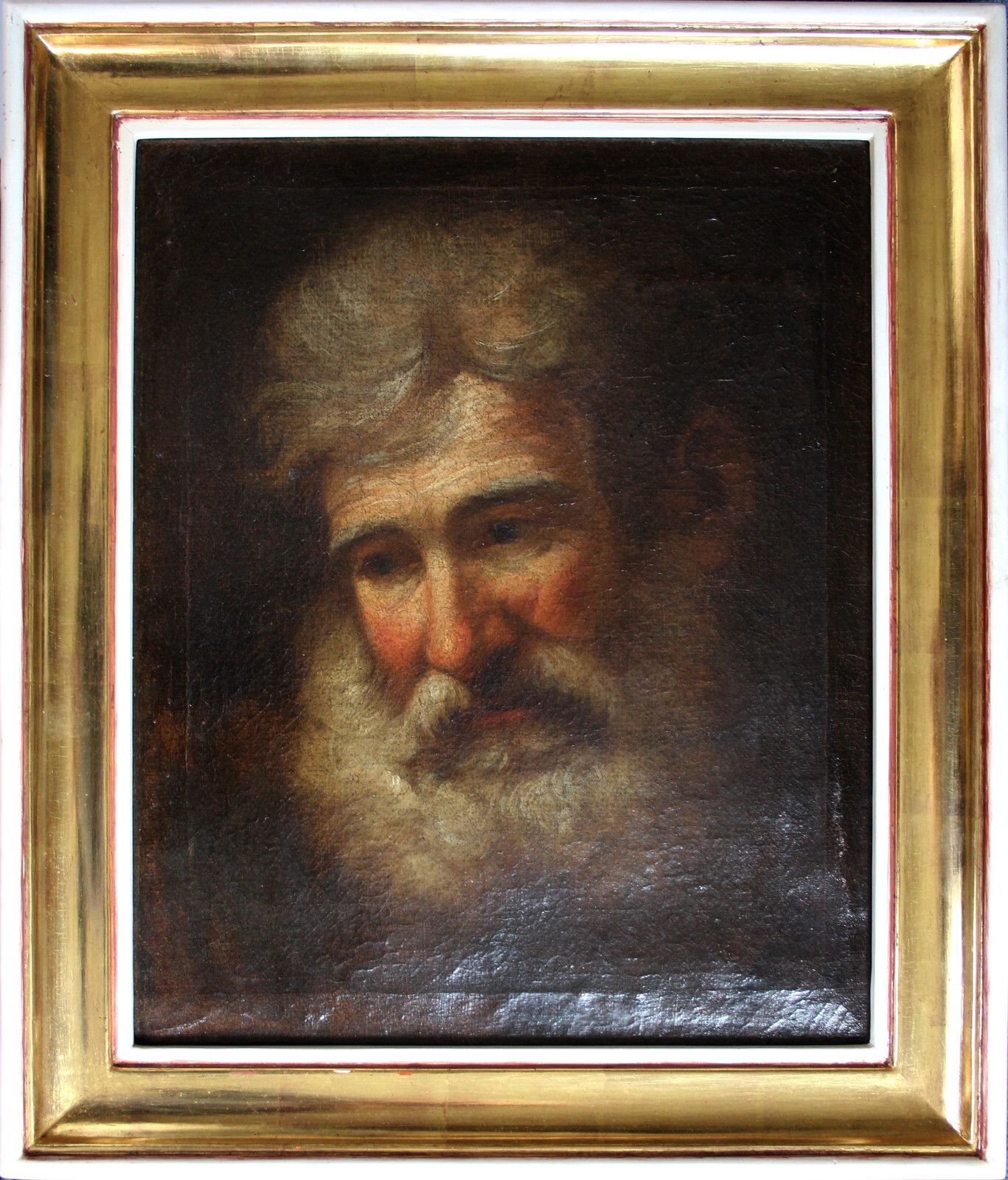 Baroque Portrait Of An Old Man/Saint With Grey Beard 18th Century photo buy