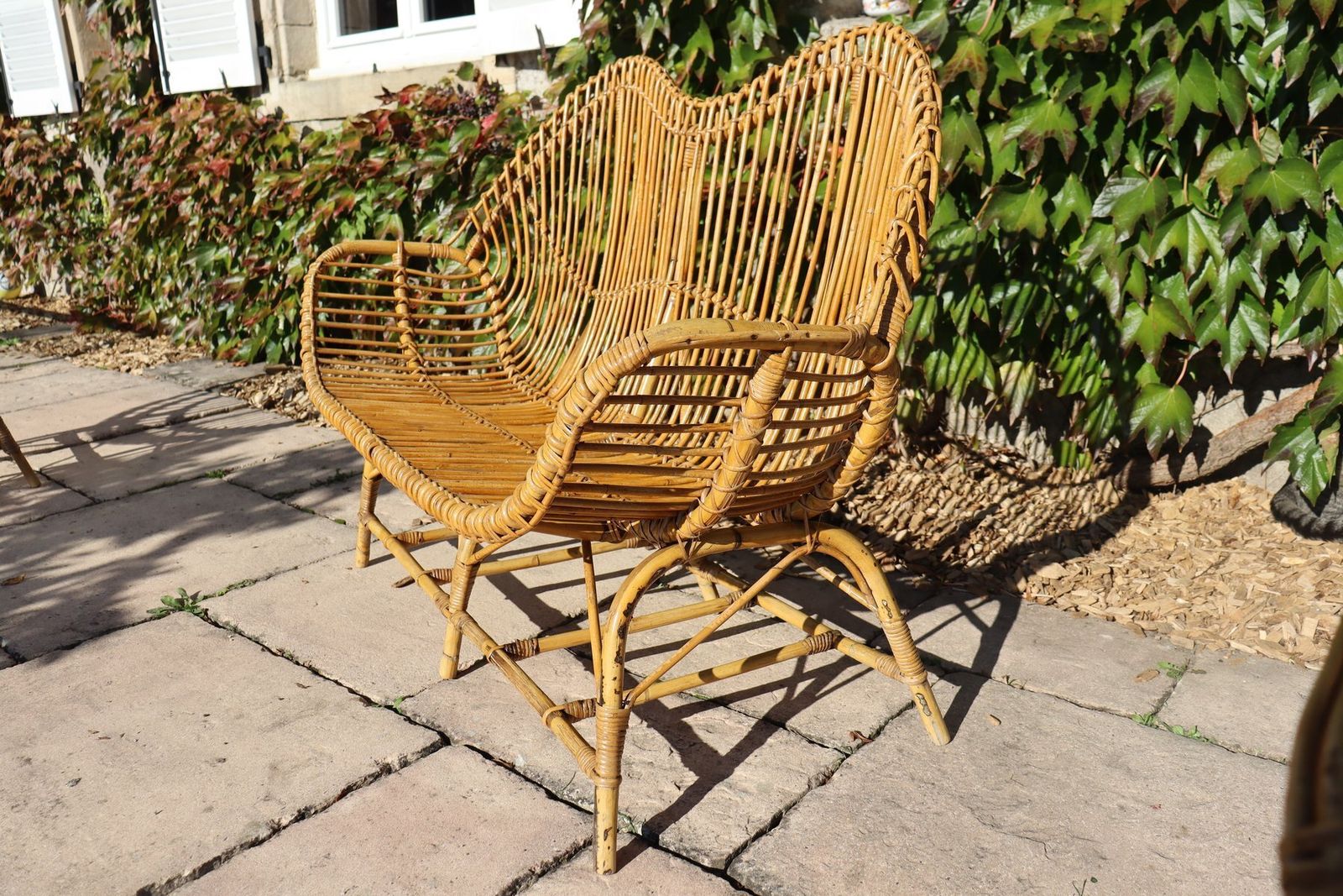 Rattan And Bamboo Garden Furniture Attributed To Franco Albini, Italy, 1960s, Set Of 4 photo buy