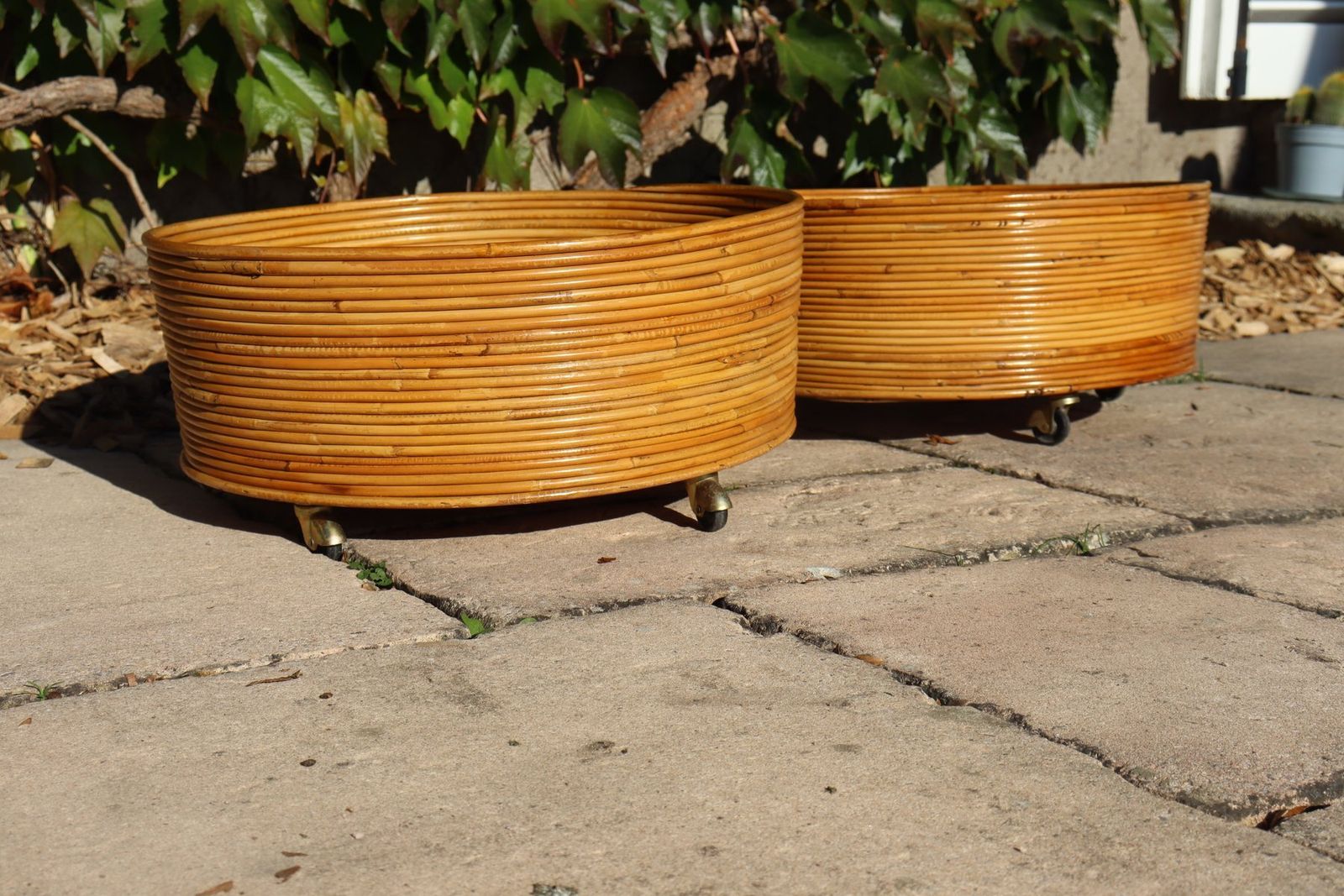 Italian Rattan Planters, 1960s, Set Of 2