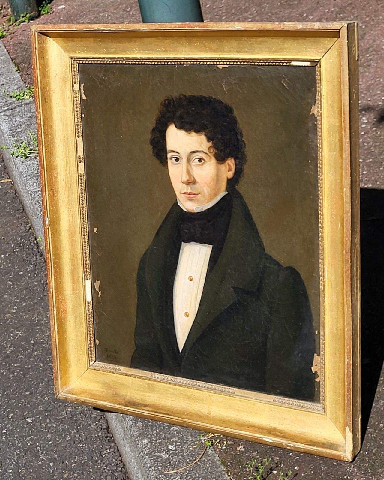 Antique Signed Painting Dated 1831 Portrait Of Man. Oil Painting On Canvas. photo buy