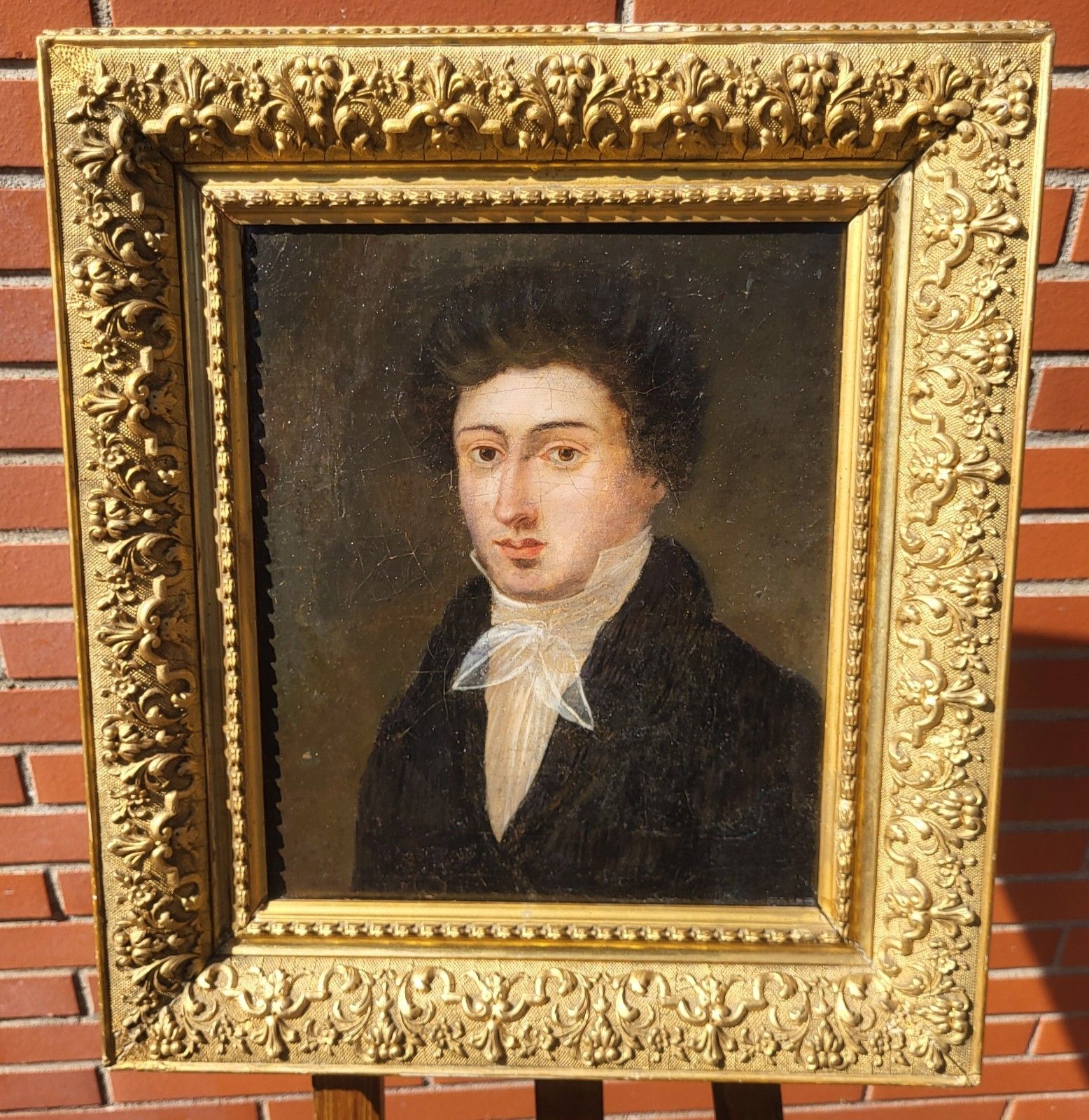 Antiek Schilderij. Portret Van Een Bourgeois Man. Olieverf Op Doek. photo vinterior